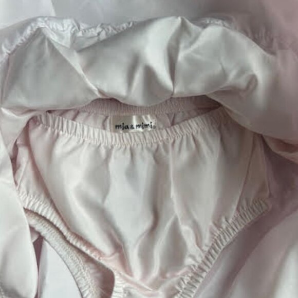 NEW! Mia & Mimi 2pc Pink with Lace Overlay Cap Sleeve Dress & Bloomers - Picture 5 of 12